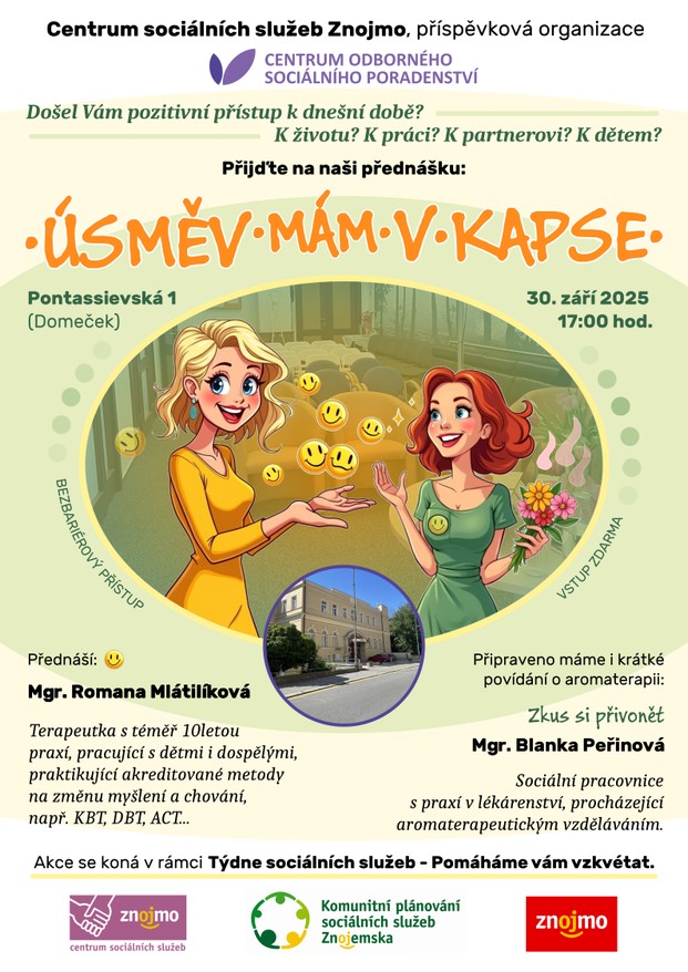 Úsměv mám v kapse - 30.9.2025 od 17 hod. - Pontassievská 1, Znojmo (Domeček).